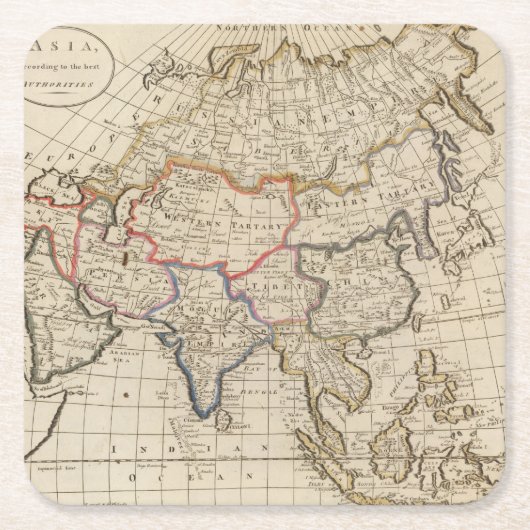 Asien 26 rechteckiger pappuntersetzer (Vorderseite)