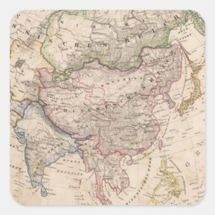 Asien 27 quadratischer aufkleber