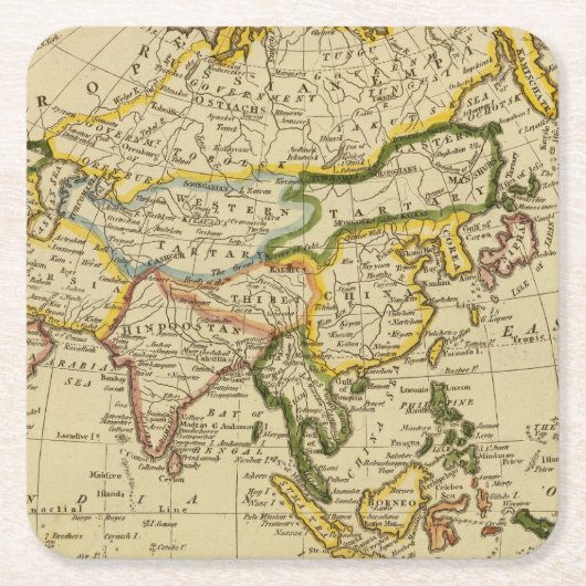 Asien 27 rechteckiger pappuntersetzer (Vorderseite)