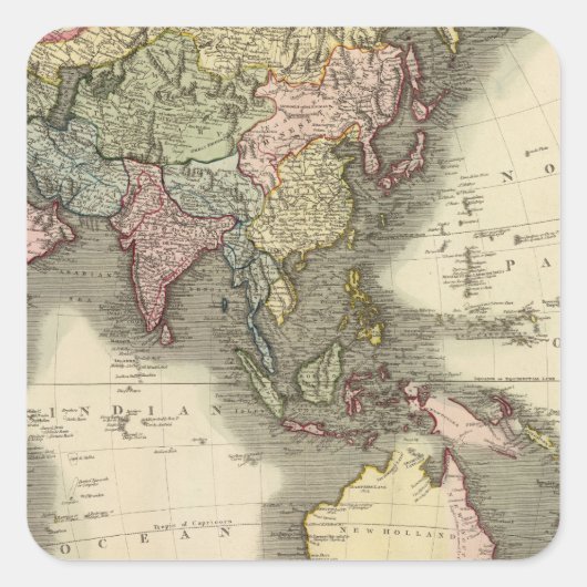 Asien 28 quadratischer aufkleber (Vorderseite)