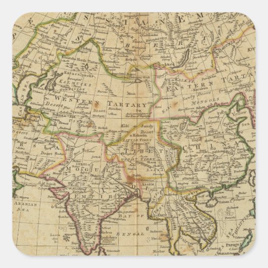 Asien 29 quadratischer aufkleber (Vorderseite)