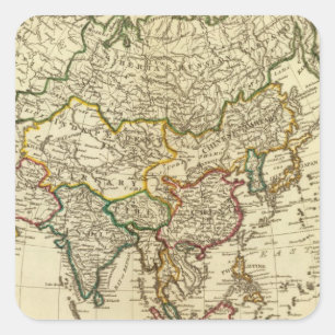 Asien 29 quadratischer aufkleber