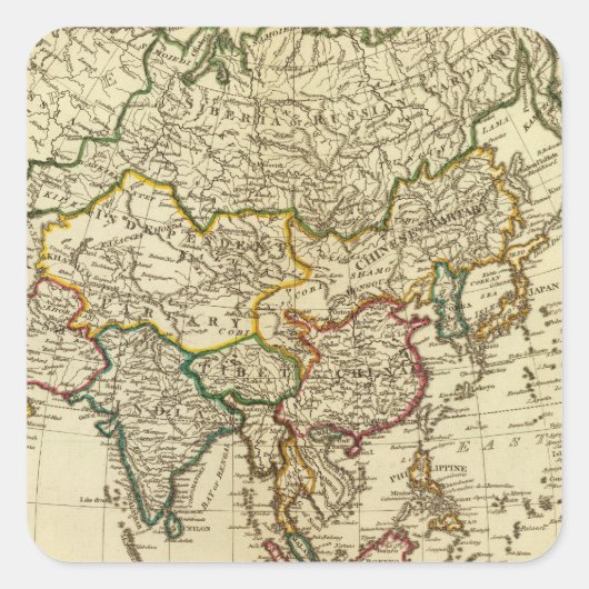 Asien 29 quadratischer aufkleber (Vorderseite)
