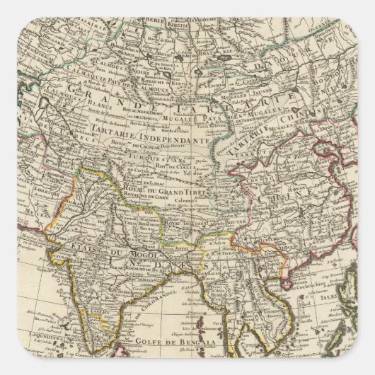 Asien 30 quadratischer aufkleber (Vorderseite)