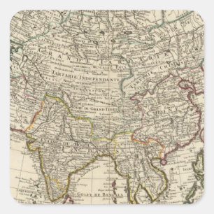 Asien 30 quadratischer aufkleber