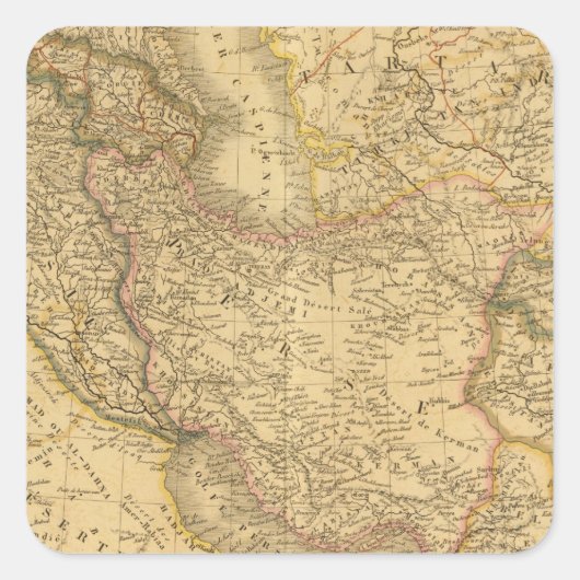 Asien 33 quadratischer aufkleber (Vorderseite)