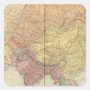 Asien 34 quadratischer aufkleber