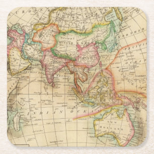 Asien 35 rechteckiger pappuntersetzer