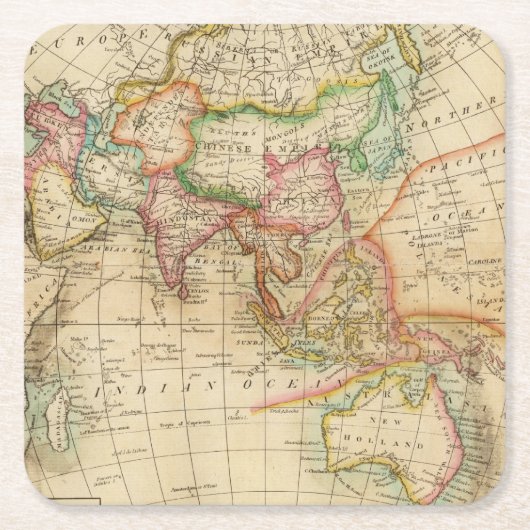 Asien 35 rechteckiger pappuntersetzer (Vorderseite)