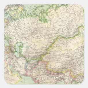 Asien 37 quadratischer aufkleber