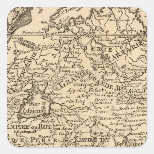 Asien 40 quadratischer aufkleber (Vorderseite)