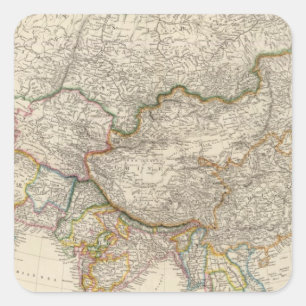 Asien 41 quadratischer aufkleber