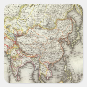 Asien 45 quadratischer aufkleber