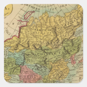 Asien 4 quadratischer aufkleber