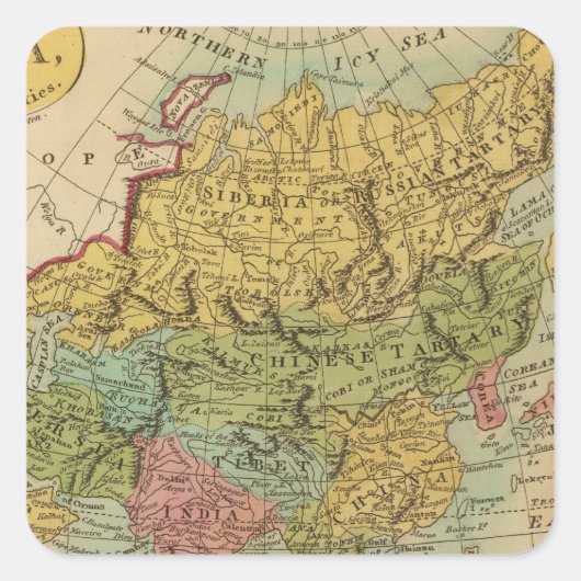 Asien 4 quadratischer aufkleber (Vorderseite)