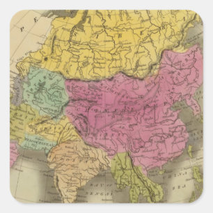 Asien 8 quadratischer aufkleber