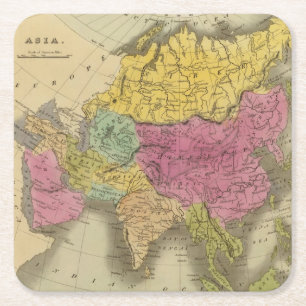 Asien 8 rechteckiger pappuntersetzer