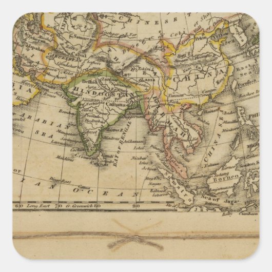 Asien, Afrika Quadratischer Aufkleber (Vorderseite)