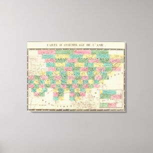 Asien-Assemblykarte Leinwanddruck