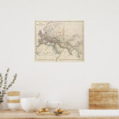 Asien-Atlas-Karte für Afrika, Europa und Western Poster (Küche)