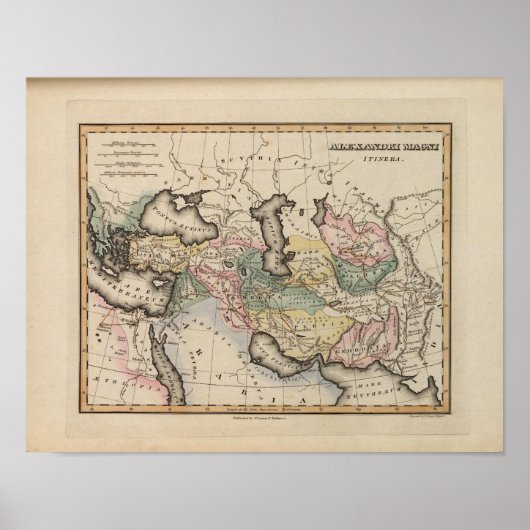Asien-Atlas-Karte Poster (Vorne)