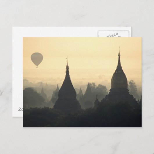 Asien, Birma, (Myanmar), Heide (Bagan) Heiße Luft Postkarte (Vorne/Hinten)
