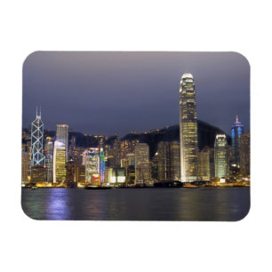 Asien, China, Hongkong, City-Skyline und 2 Magnet