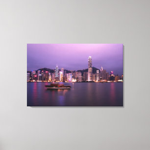 Asien, China, Hongkong, City Skyline und Leinwanddruck