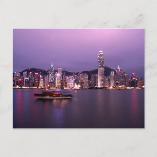 Asien, China, Hongkong, City Skyline und Postkarte (Vorderseite)
