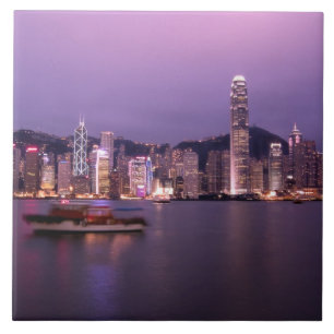 Asien, China, Hongkong, Stadt-Skyline und Fliese