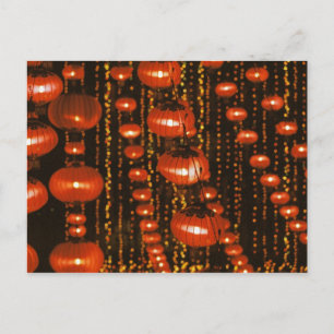 Asien, China, Peking. Rote chinesische Laternen, Postkarte