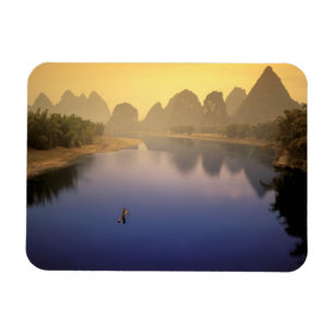 Asien, China, Provinz Guangxi, Yangshuo. Einsamer Magnet