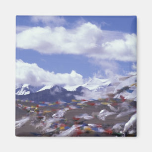 Asien, China, Tibet, Tangla-Pass. Gebetsfahnen, Magnet