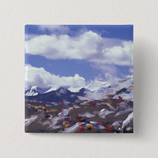 Asien, China, Tibet, Tangla-Pass. Gebetsflaggen, Button (Vorderseite)