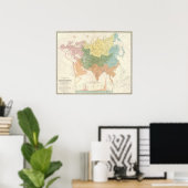 Asien, Europa und Flusssysteme Poster (Heimbüro)