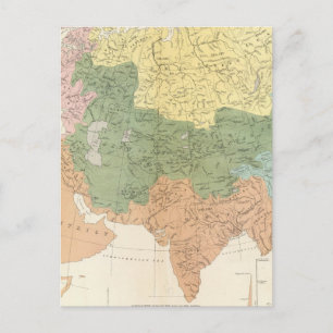 Asien, Europa und Flusssysteme Postkarte