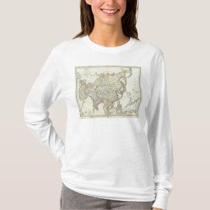 Asien gravierte Karte T-Shirt