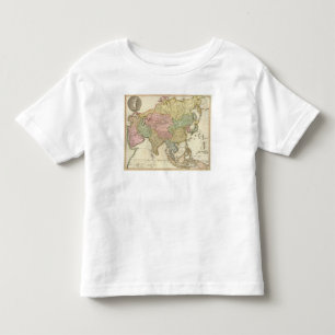 Asien-Handfarbige Karte Kleinkind T-shirt
