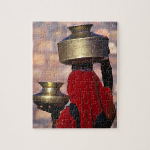 Asien, Indien, Rajasthan. Eine örtliche Frau in R Puzzle