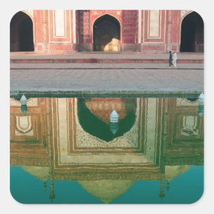 Asien, Indien, Uttar Pradesh, Agra. Am 2 Quadratischer Aufkleber