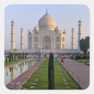 Asien, Indien, Uttar Pradesh, Agra. Der Taj 3 Quadratischer Aufkleber
