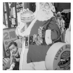 Asien, Japan, Hakdat. Der Weihnachtsmann in Japan Fliese