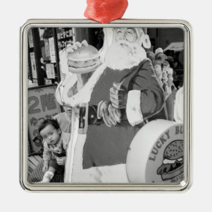 Asien, Japan, Hakdat. Der Weihnachtsmann in Japan Ornament Aus Metall