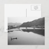 Asien, Japan, Iwakuni. Fischer und historische Postkarte (Vorne/Hinten)