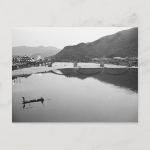 Asien, Japan, Iwakuni. Fischer und historische Postkarte