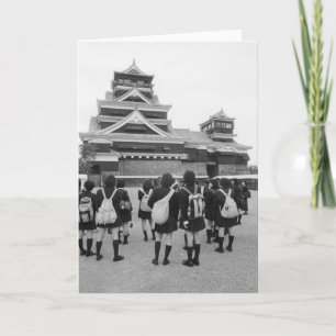 Asien, Japan, Kumamoto. Schulkinder Karte