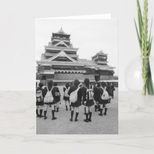 Asien, Japan, Kumamoto. Schulkinder Karte