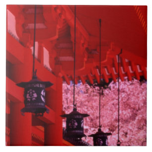 Asien, Japan, Kyoto, Heian-Schrein im Frühling. Fliese