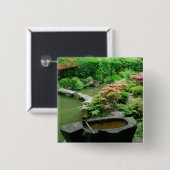 Asien, Japan, Kyoto. Zen-Garten Button (Vorne & Hinten)