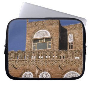 Asien, Jemen, Sana'a. Detail jemenitischer Archite Laptopschutzhülle